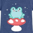thumbnail image 3 of Instant Message - Frog On Mushroom - Toddler And Youth Girls Short Sleeve Graphic T-Shirt, 3 of 6
