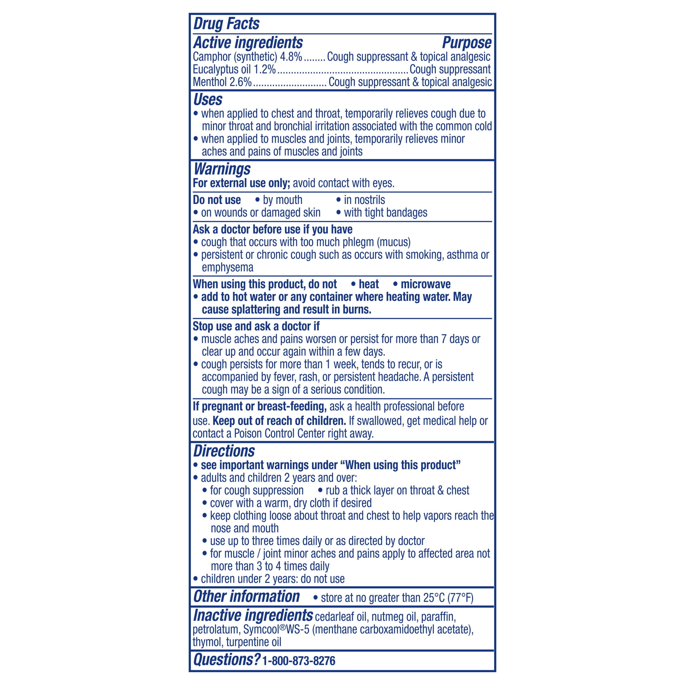 Vicks VapoRub Advanced Plus Cough Suppressant Chest Rub Ointment 2.82 oz