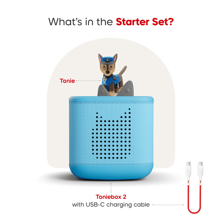 tonies Toniebox 2 Audio Player Bundle for Kids 1+ with PAW Patrol Chase Tonie - Sky Blue