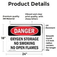 thumbnail image 2 of (2 Pack) Oxygen Storage No Smoking No Open Flames OSHA Danger Sign, 2 of 7