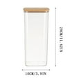 thumbnail image 2 of Tall Clear Airtight Food Storage Jar with Sealing Wood Lid | Spaghetti Pasta & Pantry Organization Container | Kitchen Grain & Cereal Dispenser | 1-Pack, 2 of 9