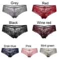 thumbnail image 2 of Breathable Seamless Underpants Lingerie Thong Women Underwear Low Waist Briefs Hollow Knickers Sexy  Panties DARK BLUE M, 2 of 8