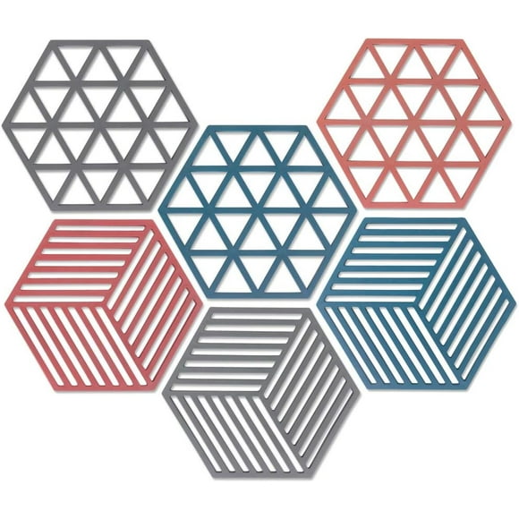 Silicone Trivet Hexagon Mat Pad, Heat Resistant Tabletop Accessory With Non-Slip Surface, Perfect For Placemat Or Pot Holder, Bpa Free Food Grade Silicone, Dishwasher Safe