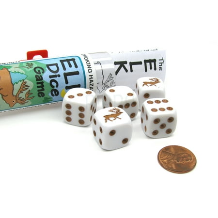 Koplow Games Elk Dice Game with 5 Dice Travel Tube and Gaming Instructions #18771