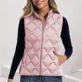 thumbnail image 3 of HTNBO Puffer Vest Women Fall Quilted Jacket Zip-Up Sleeveless Outwear Vests Lightweight Stand Collar Coats With Pocket, 3 of 8