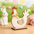 thumbnail image 6 of Wooden Chicken Figurine Farmhouse Rustic Style Standing Ornament Decorative Tabletop Accent Art Sculpture, 6 of 6