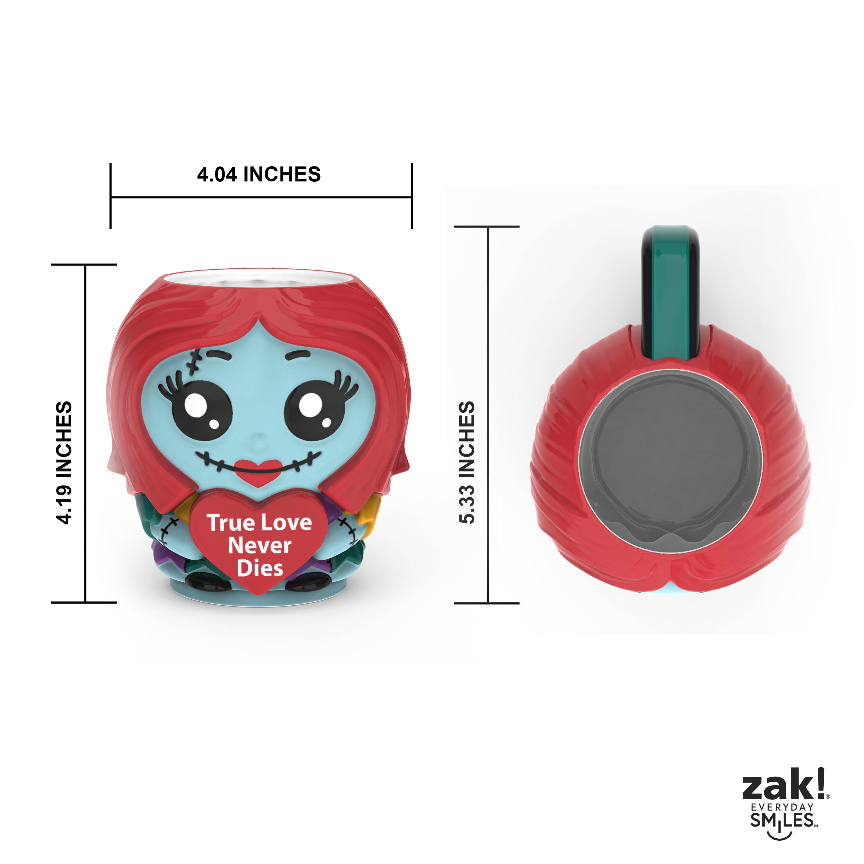Zak Designs Ceramic 14.5 oz Disney Nightmare Before Christmas Sally Valentine Coffee Mug