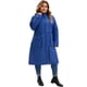 thumbnail image 3 of Abrigos de trench para mujer de tallas grandes GRACE & GRANDEUR, chaqueta cortavientos con capucha, cremallera y cintura ajustable, exterior con bolsillos, 2X azul marino, 3 of 4