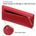 thumbnail image 4 of Woaeety Wallets for Women RFID Blocking Ultra Slim Real Leather Credit Card Holder Clutch-Red, 4 of 11