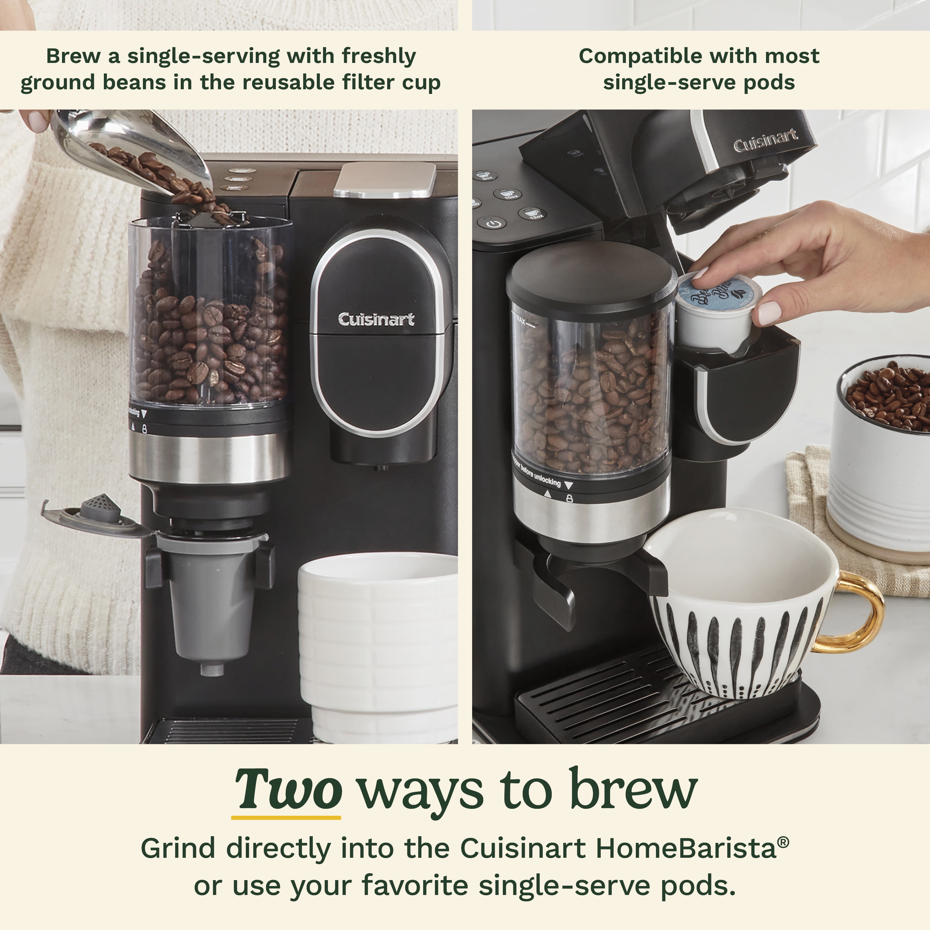 Grind & Brew Single-Serve Coffeemaker, Brew a single serving with freshly ground beans