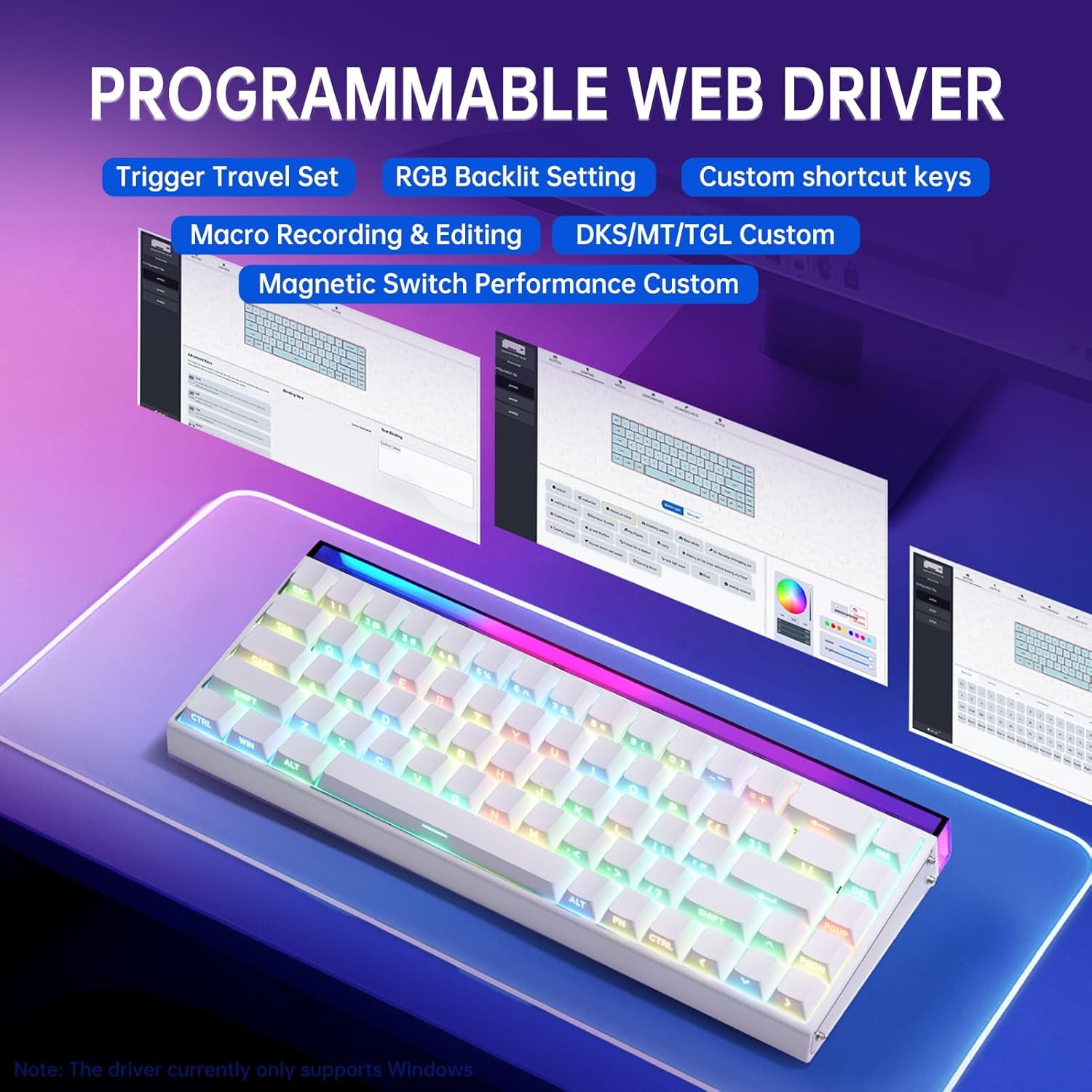 AULA Hero68 HE 60-Key Wired Hall Effect Gaming Keyboard, Magnetic Switch, RGB, Rapid Trigger and Response, Adjustable Actuation