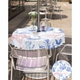 thumbnail image 5 of Hokiten Outdoor Tablecloths with Umbrella Hole & Zipper, Blue Pink Coral Round Tablecloth 54 Inch, Summer Coastal Beach Ocean Waterproof Table Cloth, Patio/Pool/Picnic Table Covers, 5 of 7
