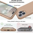 thumbnail image 3 of Compatible with iPhone 15 Pro Case, Upgrade Liquid Silicone, [Enhanced Camera Protection] [Soft Anti-Scratch Microfiber Lining] Shockproof Phone Case iPhone 15 Pro 6.1 inch - Light Brown, 3 of 14