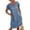 Light blue, variant on For Women 2024 Midi Casual Summer Round Neck Knee-Length Solid Color Pockets Daily Dress Mini Dress
