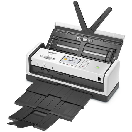 Brother - ADS-1800W Compact Wireless Duplex Desktop Scanner with Single Pass Double-Sided Scanning - White