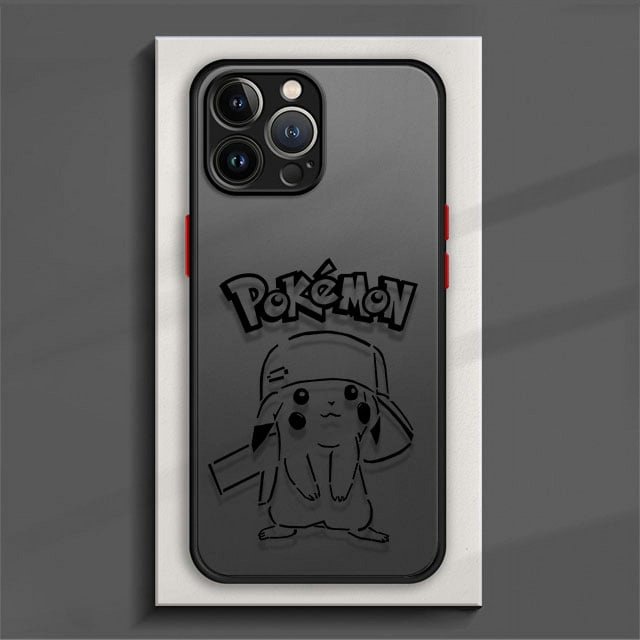 Cartoon Pikachu Phone Case For iPhone 15 14 11 Pro Max 13 12 Mini XR X SE 7 8 6 6S Plus Hard Matte Shell Protective Cover Fundas F03 For iPhone 11