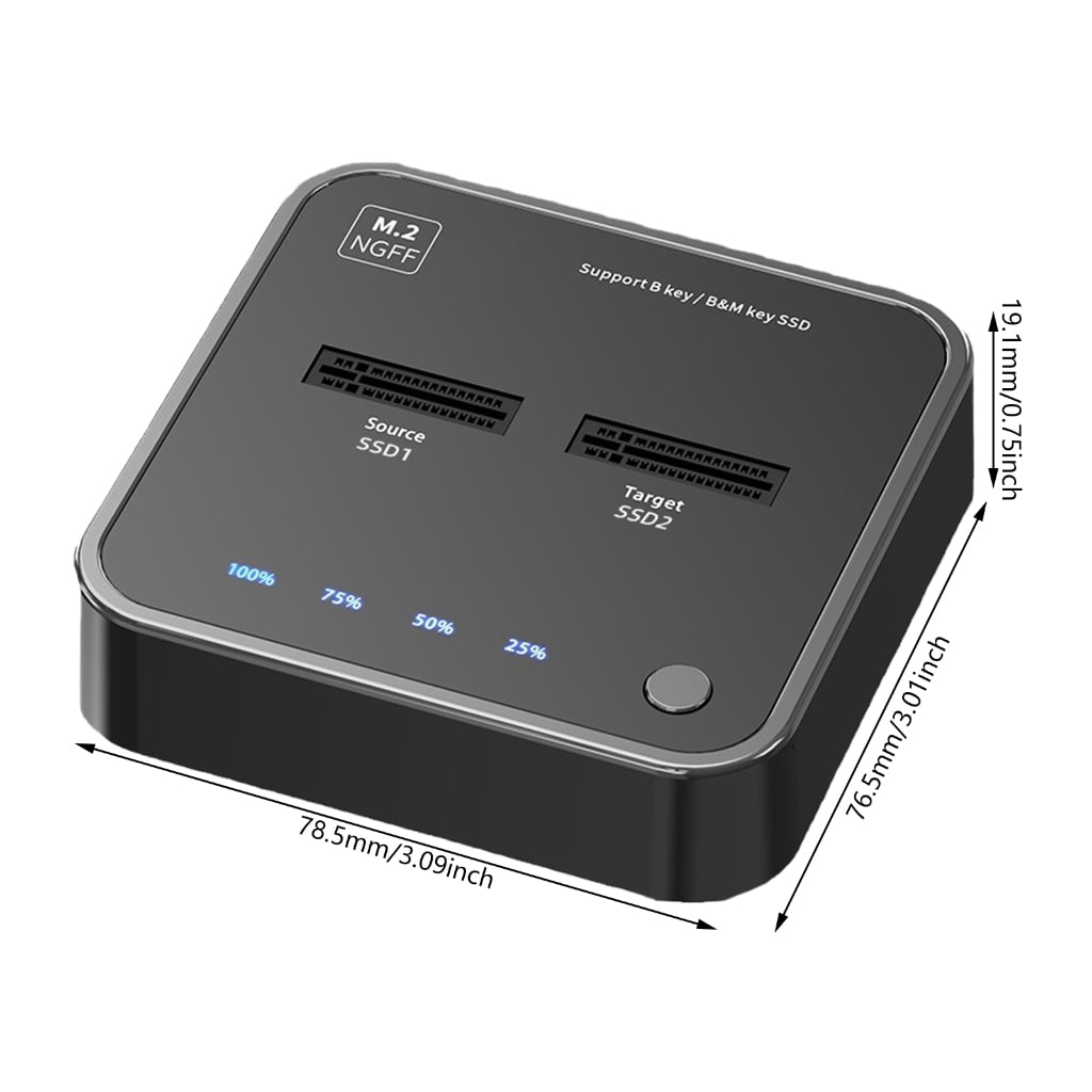 AOOOWER M.2 SSDs Enclosure with Offlines Clone Function, SATAs/PCIe Support, USB 3.1 Gens2 Interfaces for Fast 10Gbps Data Transfer