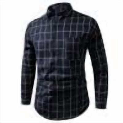 Men's Transitional Weather Shirts Slim Fit Long Sleeve Button Up Business Shirt Plaid Casual Dress Top with Pocket
