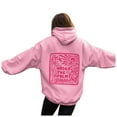 thumbnail image 5 of yueewhu Pink Hoodies for Women 2025 Teen Girls Graphic Hoodie Long Sleeve Cute Preppy Sweatshirts Y2K Tops with Pockets (Pink, L), 5 of 7