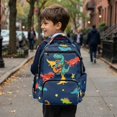thumbnail image 4 of Jeiento Dinosaur Backpack for Boys, Blue 17 Inch Lightweight School Bag for Elementary Grades 3-6, Personalized Bag with 600D Breathable & Pockets, 4 of 7