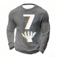 thumbnail image 2 of Donemore Men's Elastic Waffle Knit Long Sleeve Round Neck Top with Print for Fitness and Home Loungewear, 2 of 3