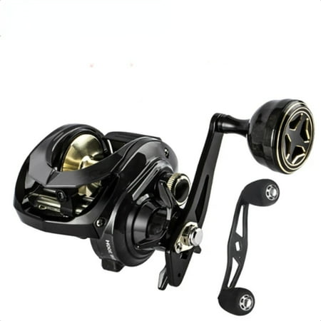 LIJIFSN Carbon Fiber Shell SW Series Metal Baitcasting Reel with 6.4:1 Gear Ratio 35LB Max Drag - Ideal for Freshwater and Saltwater Fishing