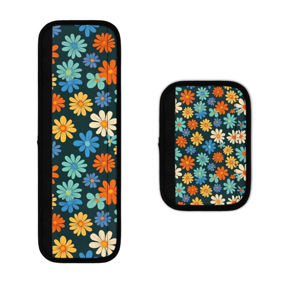 SEANATIVE Daisy Refrigerator Door Handle Covers Set of 2 Washable Kitchen Appliance Decor Handles Protector for Fridge Dishwashers Microwave Dishwasher Hippie Style Kitchen Home Decoration