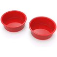 thumbnail image 1 of Molde redondo rojo de silicona para tartas de 6.0 in de diámetro, 2 moldes para tartas de capa roja de 6.0 in, molde de silicona antiadherente para freidora de aire, molde de silicona para pasteles, m, 1 of 5