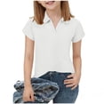 thumbnail image 5 of Bovxnpu Boys School Uniform Short Sleeve Shirt Button Closure Golf Shirt Boys Collared T-Shirt Solid Casual School Season Tees, 5 of 8