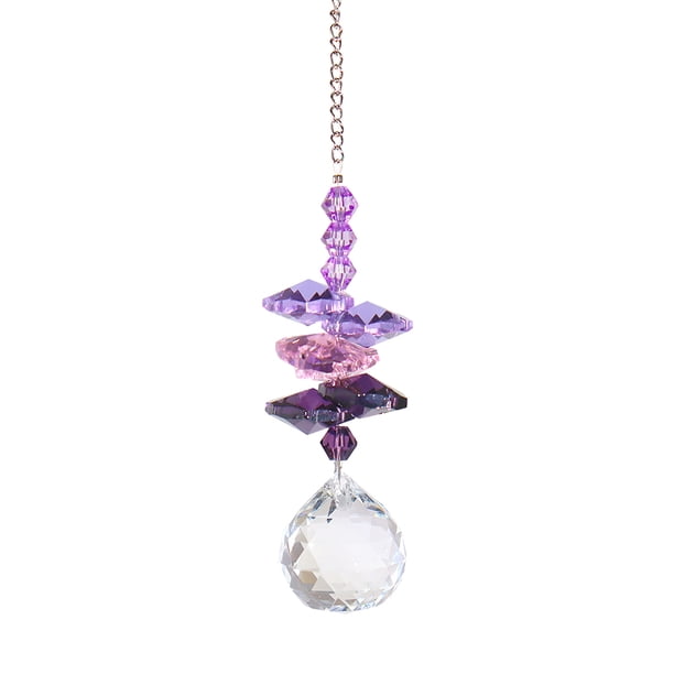 Crystal Windchimes Interior Corogadas Viento Al Aire Libre Del Patio Jardín () Púrpura