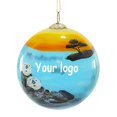 thumbnail image 2 of Tamaño personalizado logotipo decoración del árbol de Navidad bola de cristal bola de Navidad adornos pintados a mano Navidad, 2 of 4
