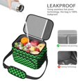 thumbnail image 4 of Green and Black Checkered Pattern Insulated Lunch Box for Women Men, Medium Leakproof Cooler Bag with Adjustable Strap, 10"x6.7"x8", 4 of 6