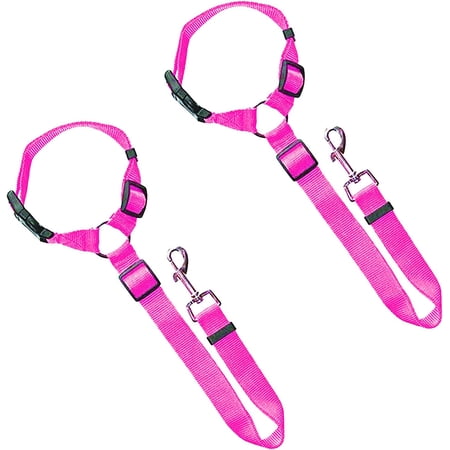 LINLIN Dog Car Seat Belt, 2 Pack Pet Car Seat Belt Dog Safety Rope Car Traction Rope Telescopic Car Traction Belt Adjustable Harness Belts for Travel Daily Use