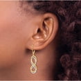 thumbnail image 3 of 10K Two-Tone Jbsp's Polished Textured Infinity Leverback Earrings (42.25 X 10.3) Made In Italy 10le507, 3 of 5