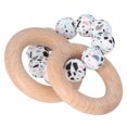 thumbnail image 4 of Anillo De Dentición Para Bebé, Juguete De Dentición Para Bebé De Madera De Silicona Duradero Y Seguro Para Cochecito ANGGREK Baby Teething Ring, 4 of 8