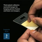 Picture Hang Solutions Plastic Adhesive Sawtooth Hangers for Frames and Foam Cores 30 Pieces Per Pack