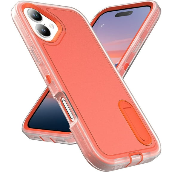 MYKOMI Case for iPhone 17 Case Heavy Duty Protection with Stand 3-Layer Durable Rugged Bumper Hard PC Military Grade Protection Shockproof Cover for iPhone 17 6.3''