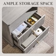 thumbnail image 4 of Aitjunz Modern Nightstand Set of 2, 23'' Tall Bedside Table w/ 2 Drawers for Storage, Wooden Mid Century End Table w/Charging Station & Open Shelf for Bedroom Living Room, 4 of 7