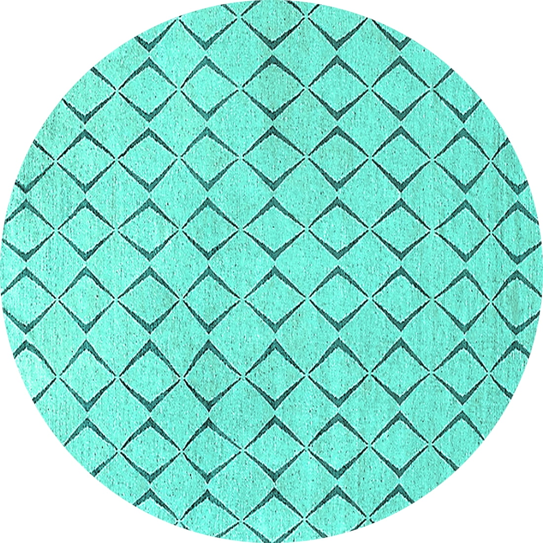 Ahgly Company Indoor Round Solid Turquoise Blue Modern Area Rugs, 8 ...