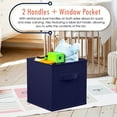 thumbnail image 3 of Ornavo Home Foldable Collapsible Storage Box Bins Shelf Basket Cube Organizer With Dual Handles - Set of 6 - 13 x 13 x 13 - Navy Blue, 3 of 6