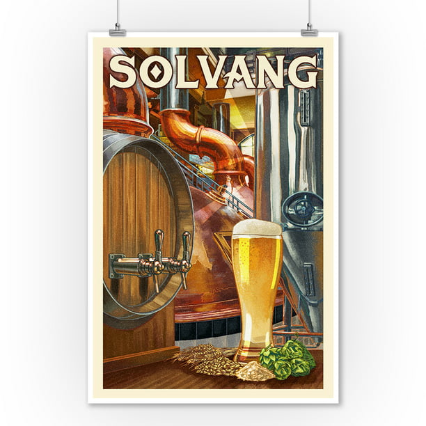 Solvang California Art Of The Beer Lantern Press Artwork 9x12 Print Wall Decor Travel Poster Com - Beer Wall Artwork