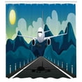 thumbnail image 3 of Ambesonne Airport Shower Curtain, Airplane Taking Off Graphic, 69"Wx84"L, Multicolor, 3 of 3