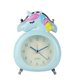 thumbnail image 1 of Reloj despertador para niños, reloj silencioso con luz de noche y alarma fuerte, reloj con campanas gemelas de unicornio a pilas, decoración para niñas, color azul, 1 of 3