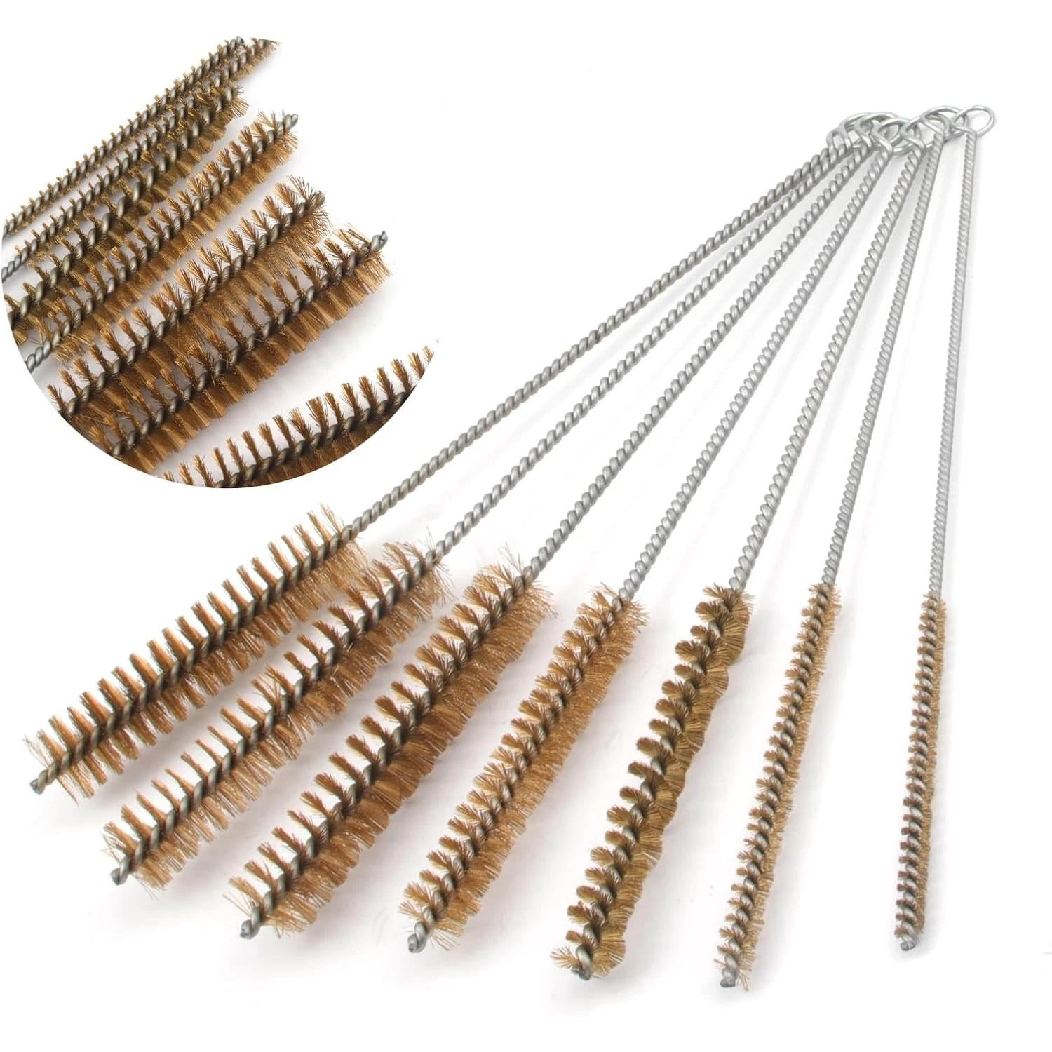 Tube Brush Kit 7Pcs Brass Wire Tube Brushes Stainless Steel Bottle Brush Long Ha