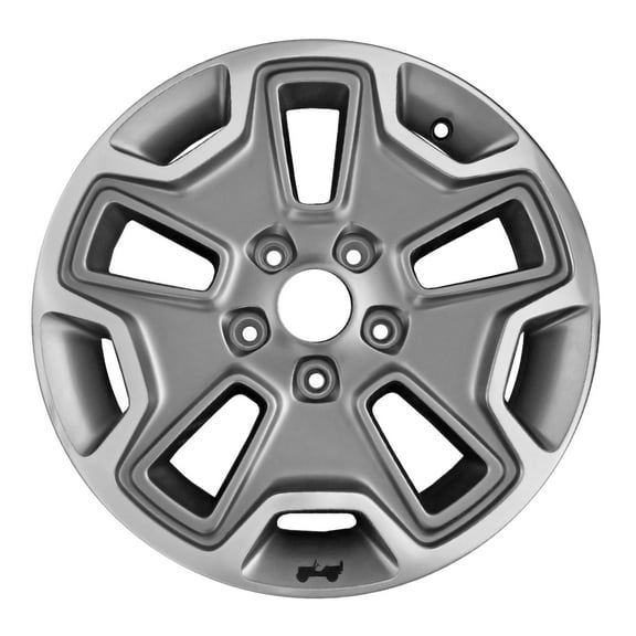 Pre-Owned Original Equipment Polished and Painted Bluish Charcoal Gray Aluminum Wheel 17 x 7.5 fits 2013-2017 Jeep Wrangler (Good)