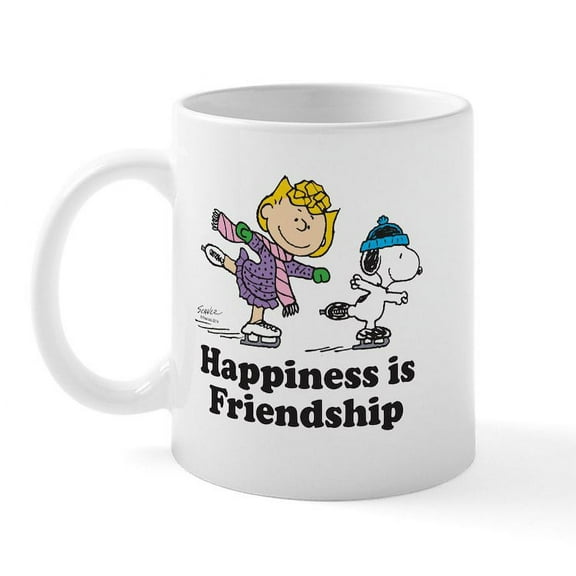 CafePress - Happiness Is Friendship Mug - 11 oz Ceramic Mug - Novelty Coffee Tea Cup