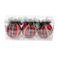 thumbnail image 1 of Bola colgante, 3 piezas de bolas navideñas irrompibles a cuadros rojos, decoraciones para árboles de Navidad, decoración para fiestas en el hogar, 2067, 1 of 3