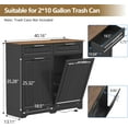 thumbnail image 2 of Double Tilt Out Trash Can Cabinet with Deodorizing Function & Charging Station, 2 x 10 Gallon Hidden Laundry Hamper Cabinet with Storage Drawers, Garbage Can Holder for Kitchen, Bathroom, Black, 2 of 16