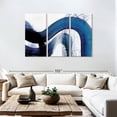 thumbnail image 3 of Elephant Stock Blue Abstract Curves Wall Art - Horizontal Multi Panel Canvas - Living Room Wall Decor - Abstract Multi Panel - Gray And Blue Decor - 74" x 48", 3 of 8