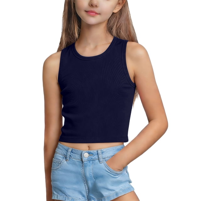 Camiseta de tirantes con cuello redondo para niños, primavera y verano, color liso, manga corta, cuello redondo, camiseta para niños, camiseta de poliéster para niños.